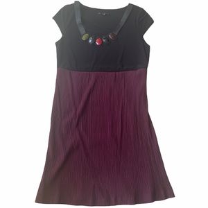 purple and black tiana b a line knee length dress size 10